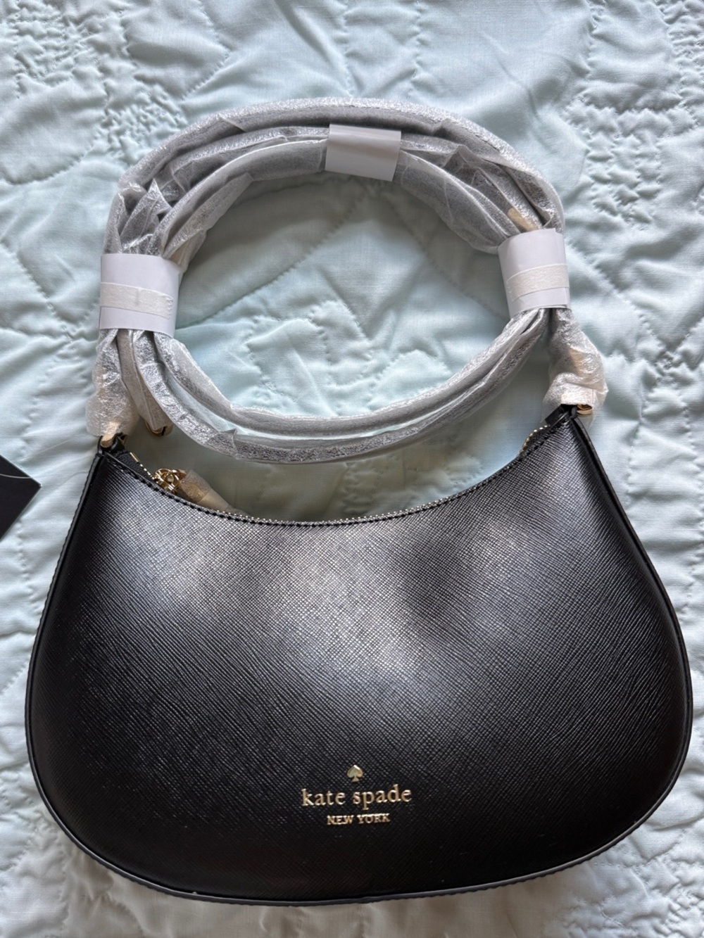 Kate Spade Black Saffiano Leather Medium Paige Crossbody Bag w/ Gold Hardware